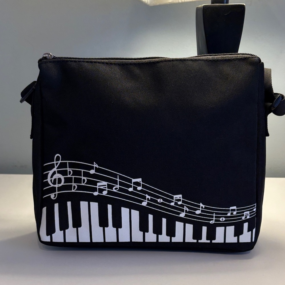 Black and White Music Note Shoulder Bag - Picture 2 of 6